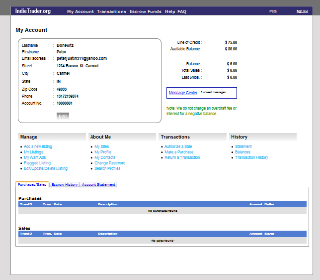 Account Page